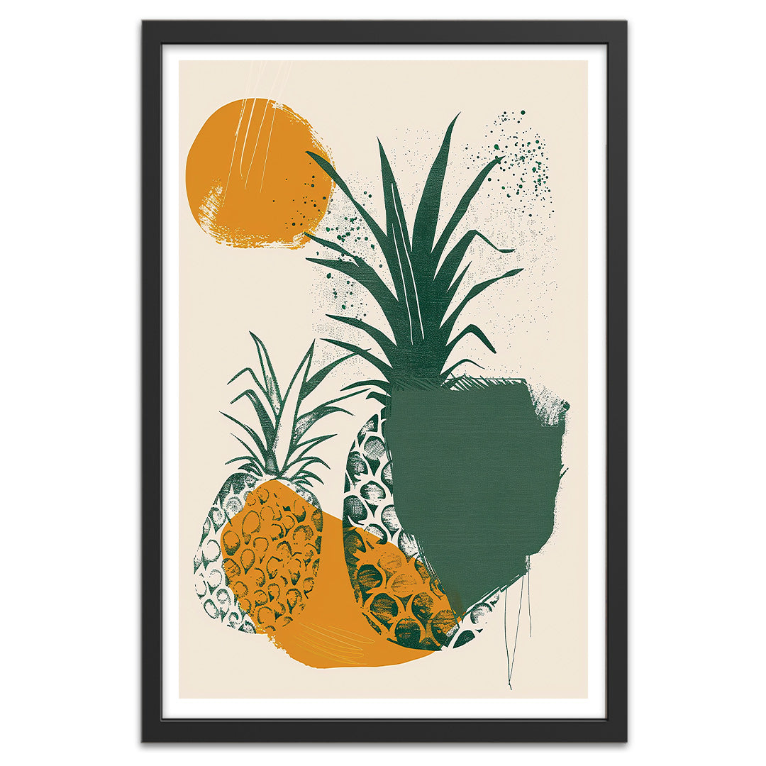 Ananas Soleil CADRE noir