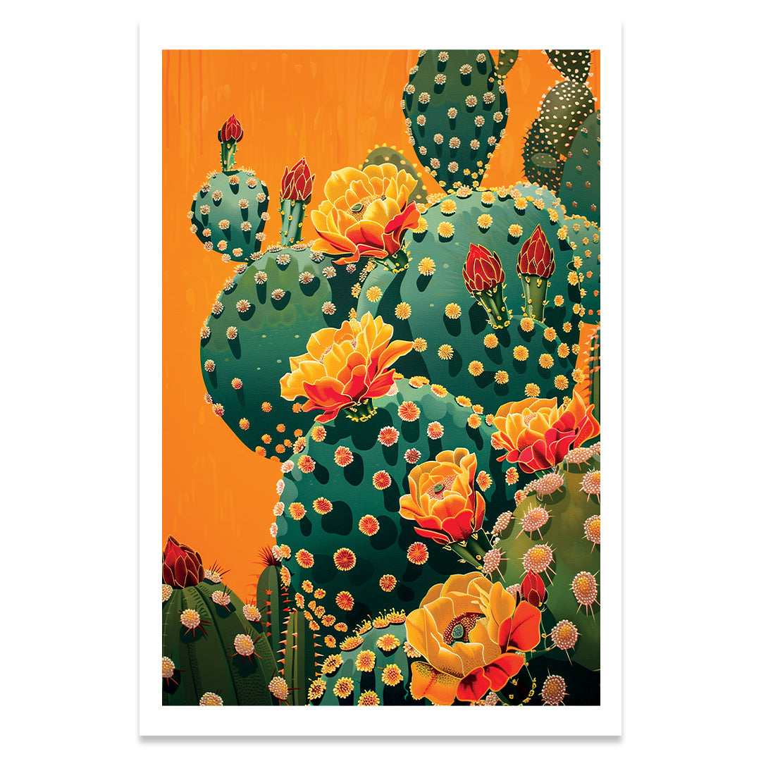 CACTUS FLEURS AFFICHE