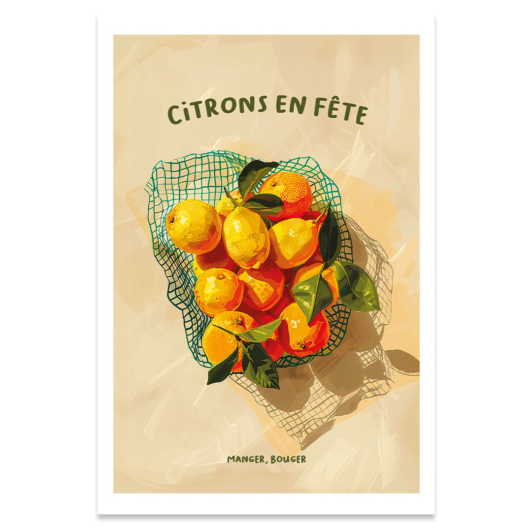 Citrons en fête affiche