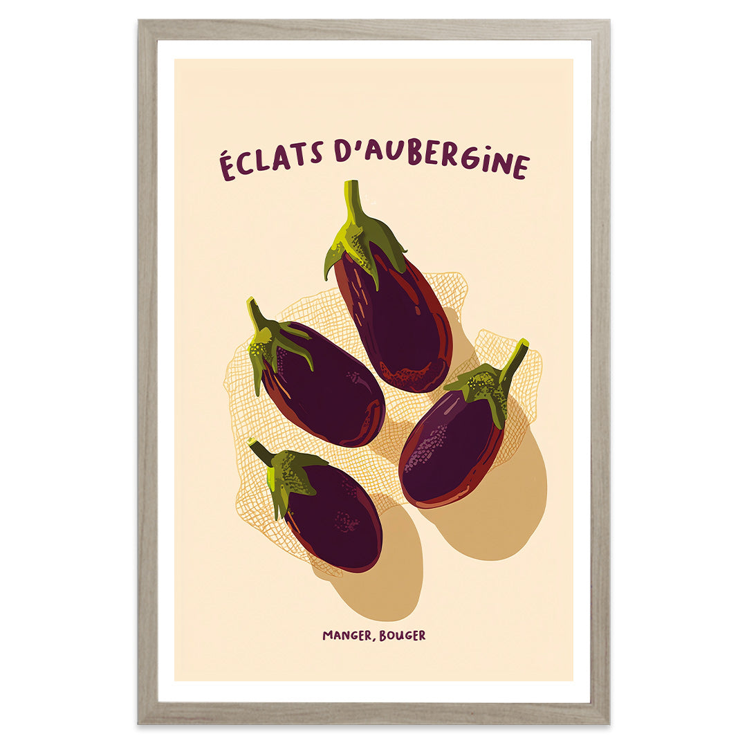 Eclat d'aubergine cadre gris