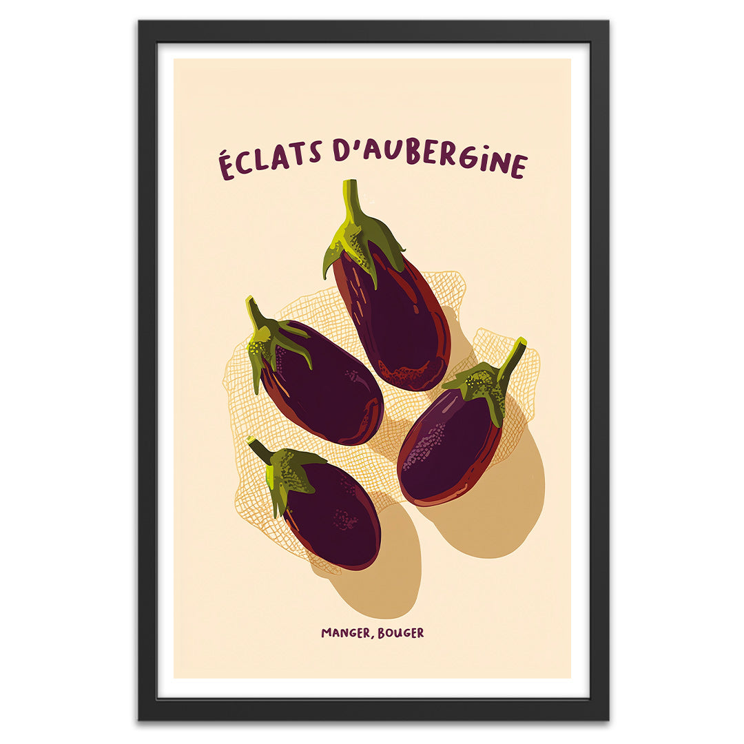 Eclat d'aubergine cadre noir