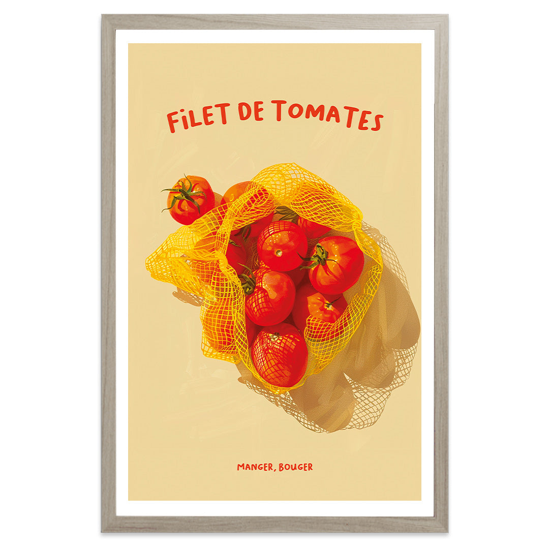 Filet de tomates cadre gris