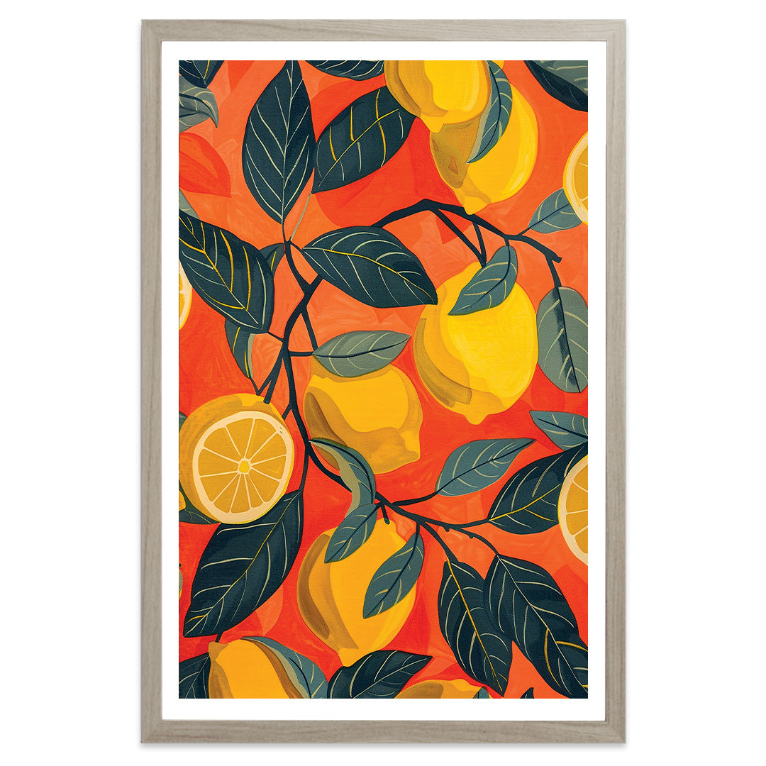 Lemons Folie cadre gris