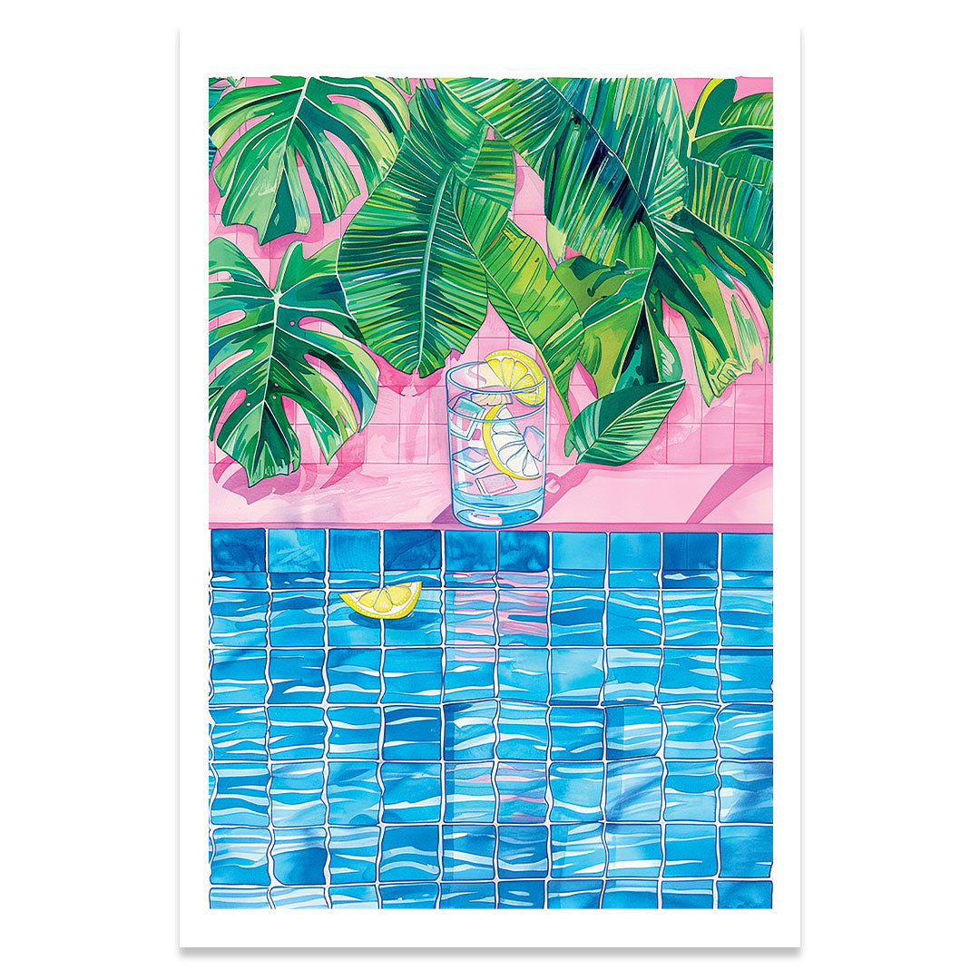 Piscine tropicale affiche