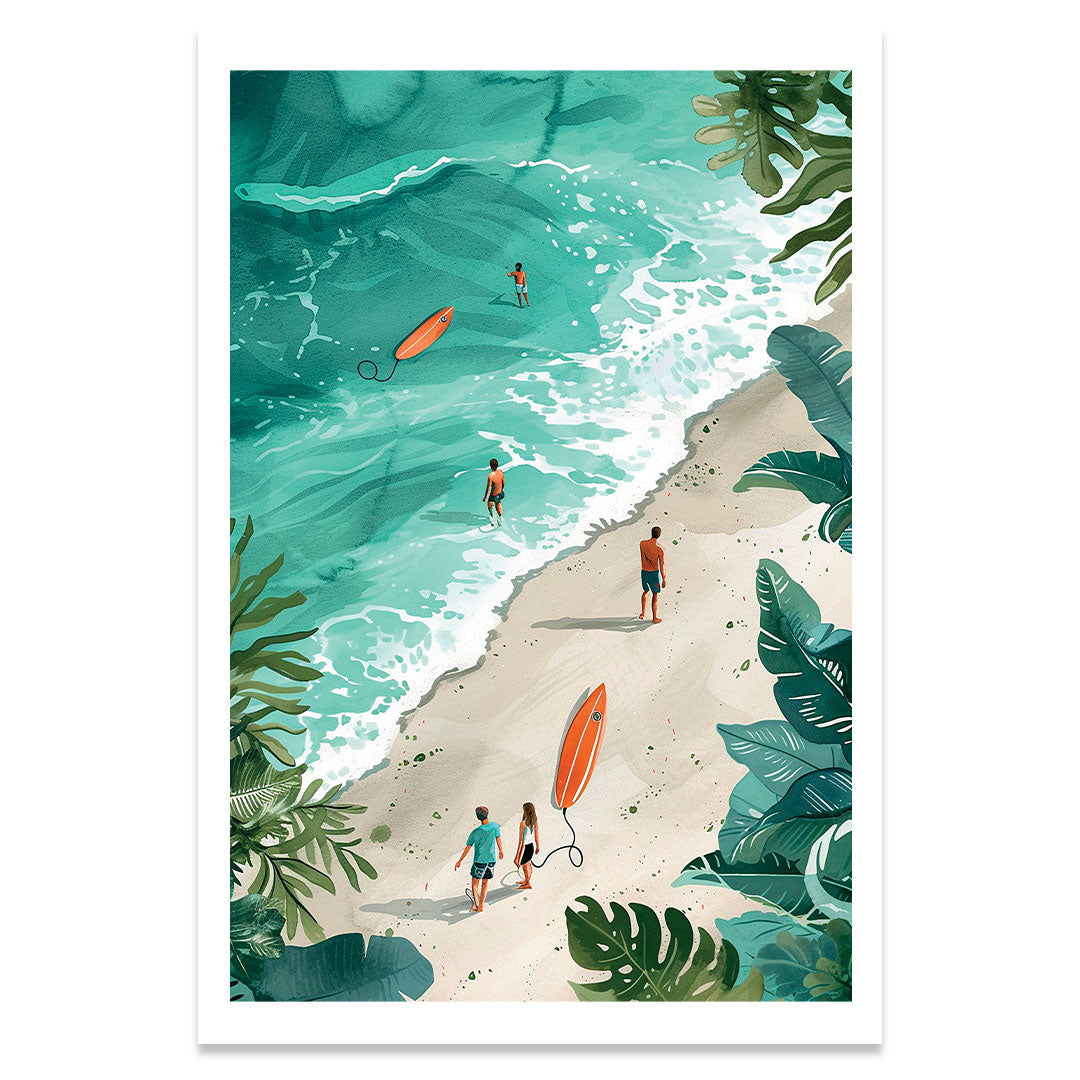 Plage Surf affiche