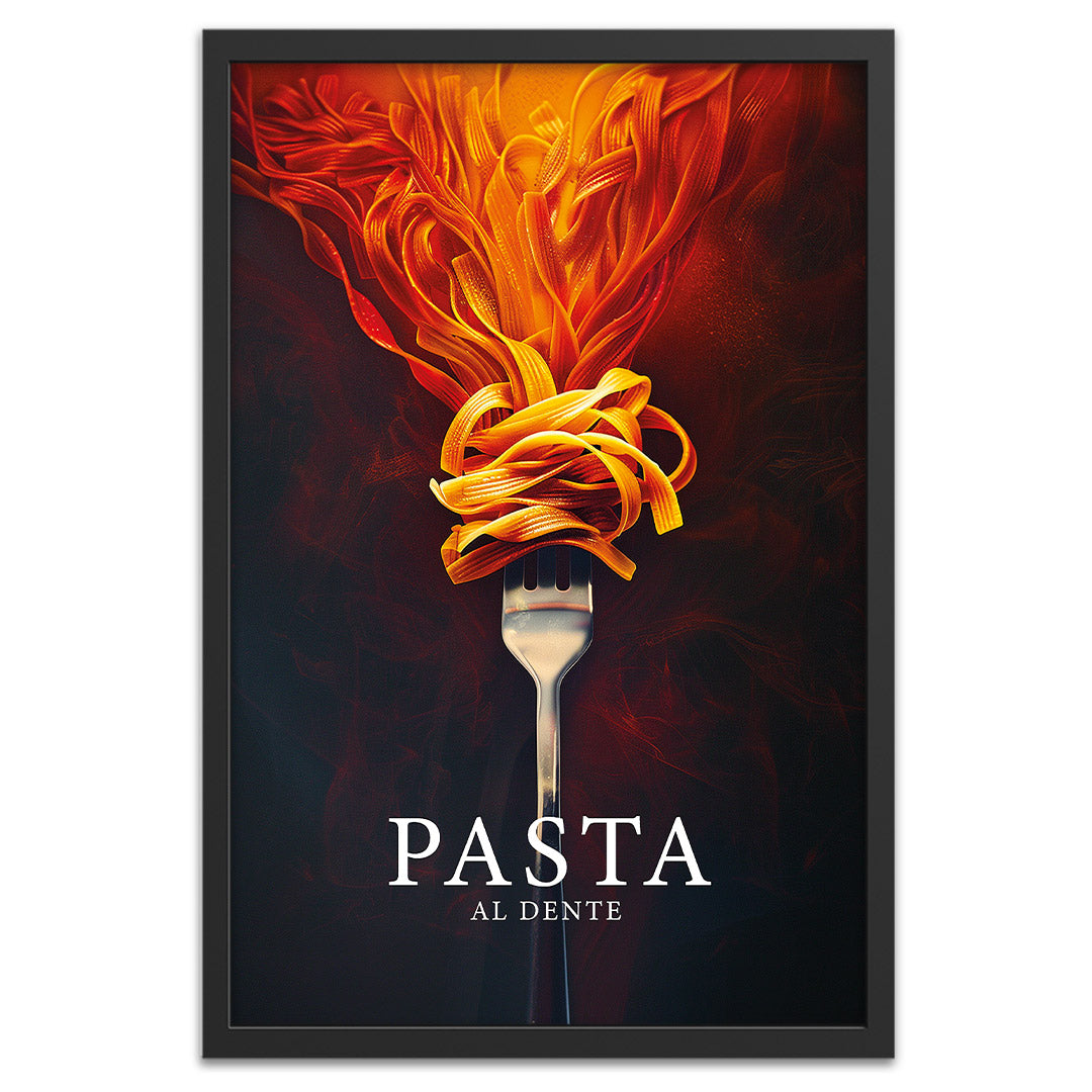 Spicy pasta affiche cadre noir