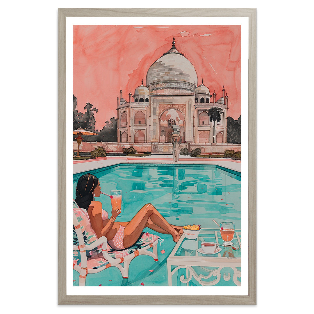 Taj Mahal Piscine cadre gris