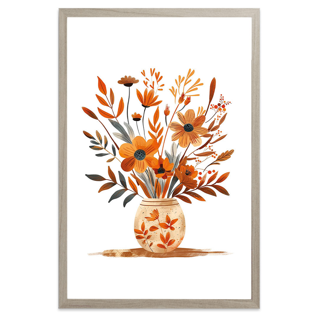 Vase d'automne affiche cadre beige