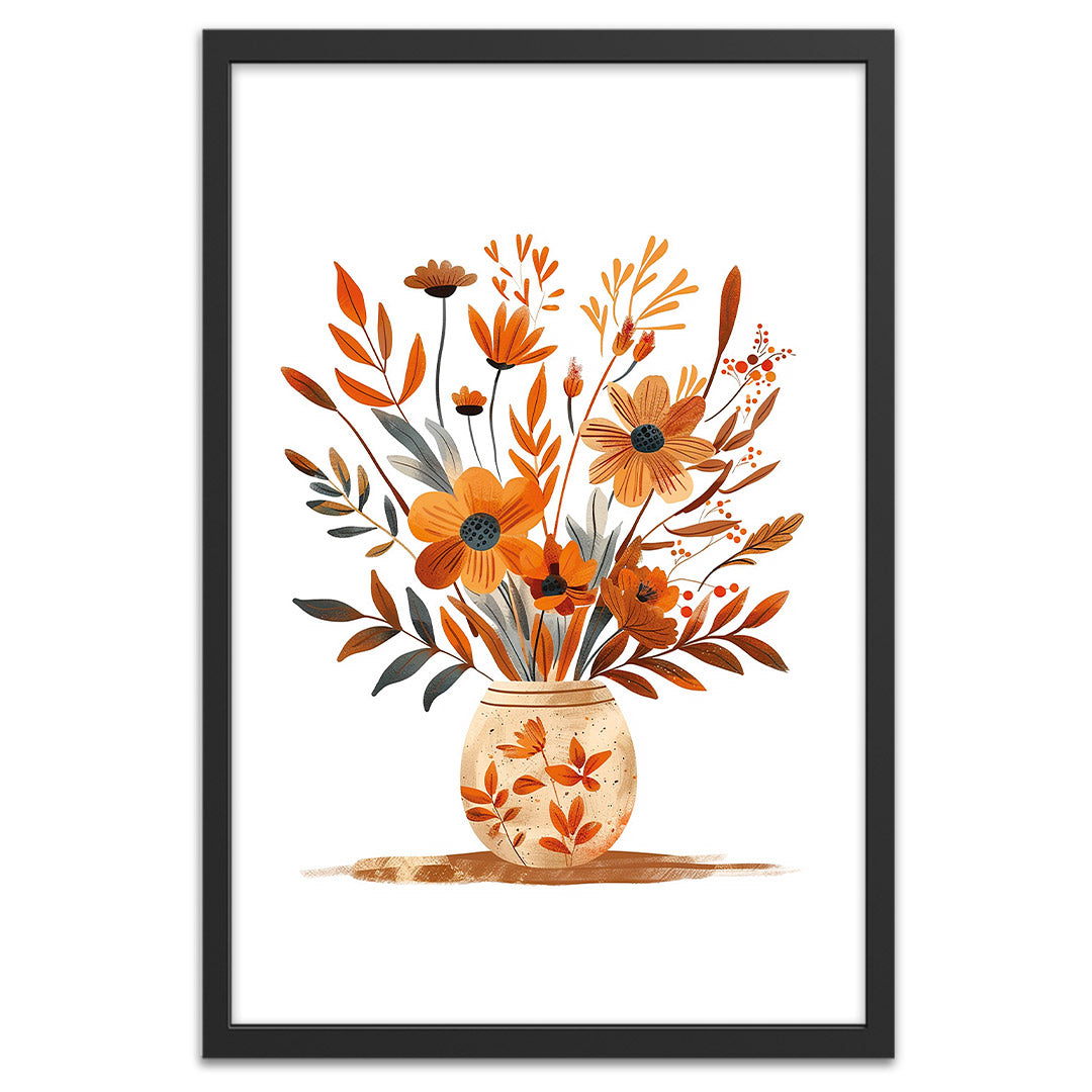 Vase d'automne affiche cadre noir