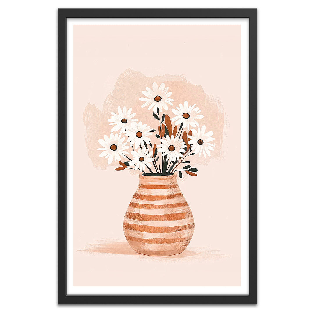 Vase pastel affiche cadre noir