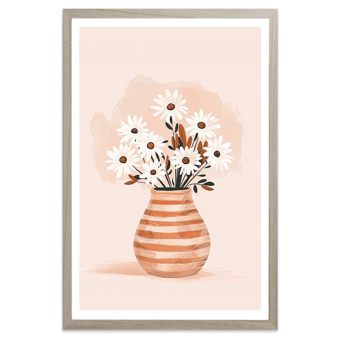 Vase pastel affiche cadre beige