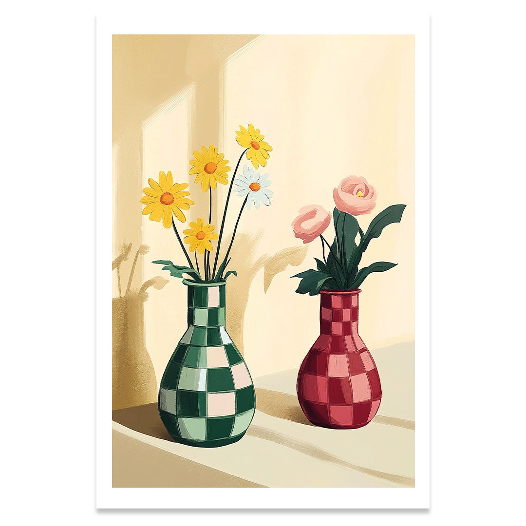 Vases colorés affiche