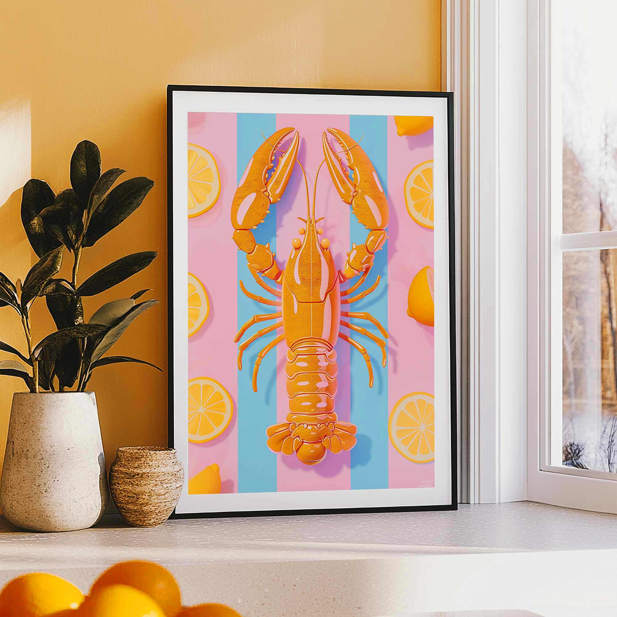 Homard pastel affiche